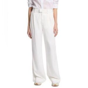 7 For All Mankind Women’s White Wide-Leg Pleated Pants Size: 27